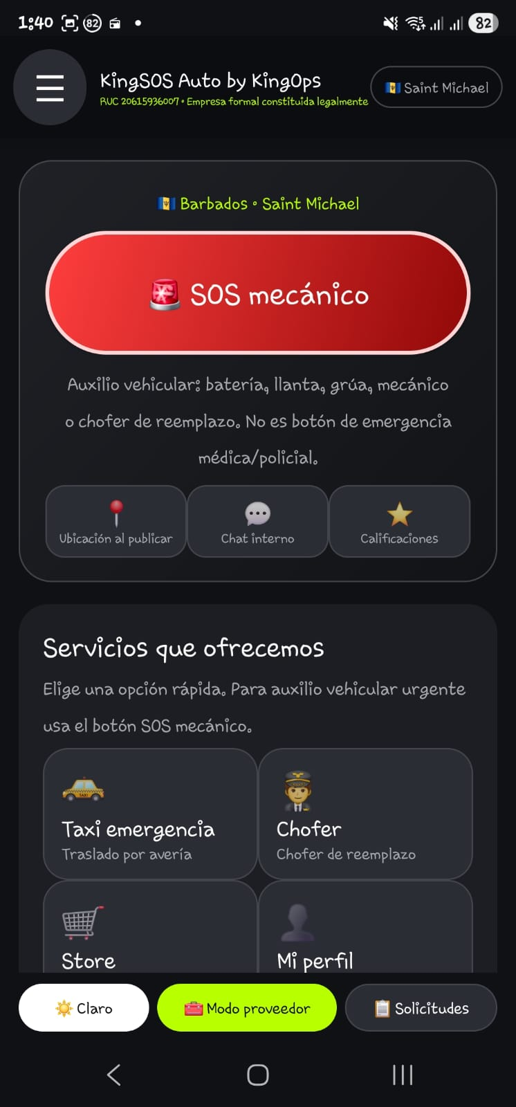 KingSOS Auto app screenshot